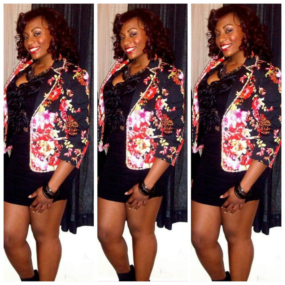 Grace Elements Multicolored Red Floral Blazer - image 2